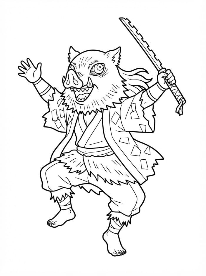 Coloriage Inosuke Danseur