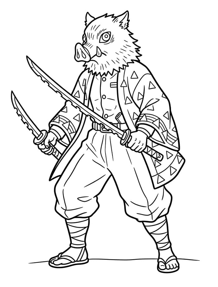 Coloriage Inosuke de Anime