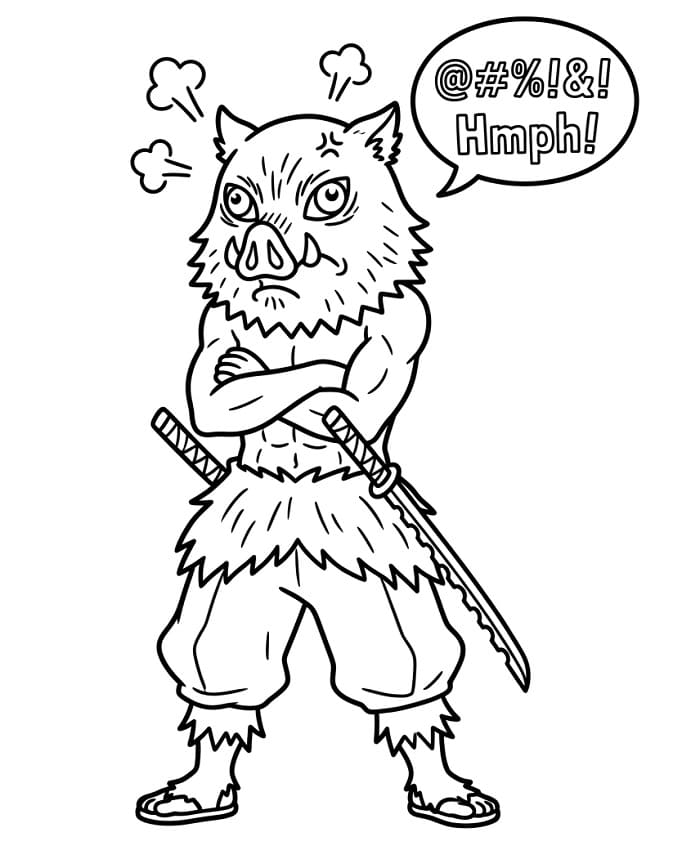 Coloriage Inosuke Drôle