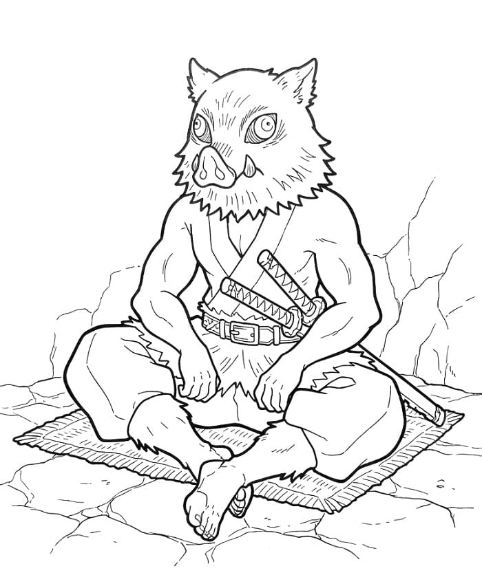 Coloriage Inosuke Imprimable Gratuit Pour les Enfants