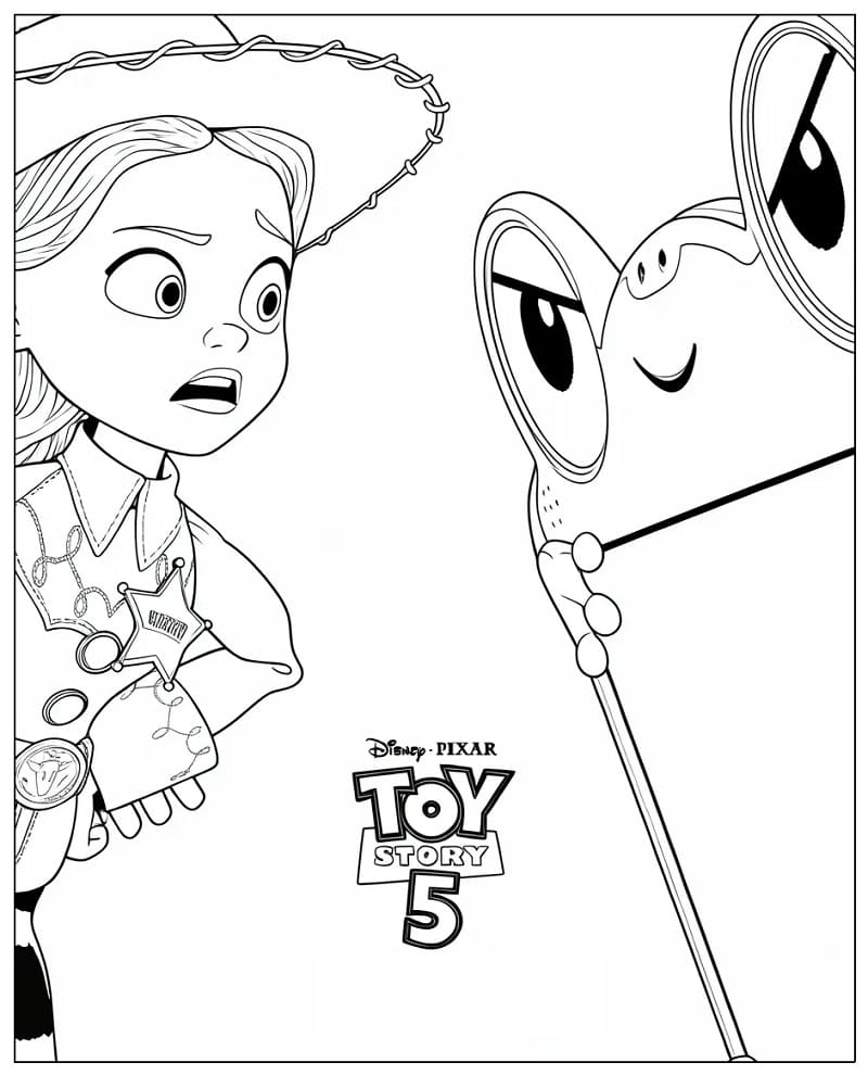 Coloriage Jessie et Lilypad de Toy Story 5