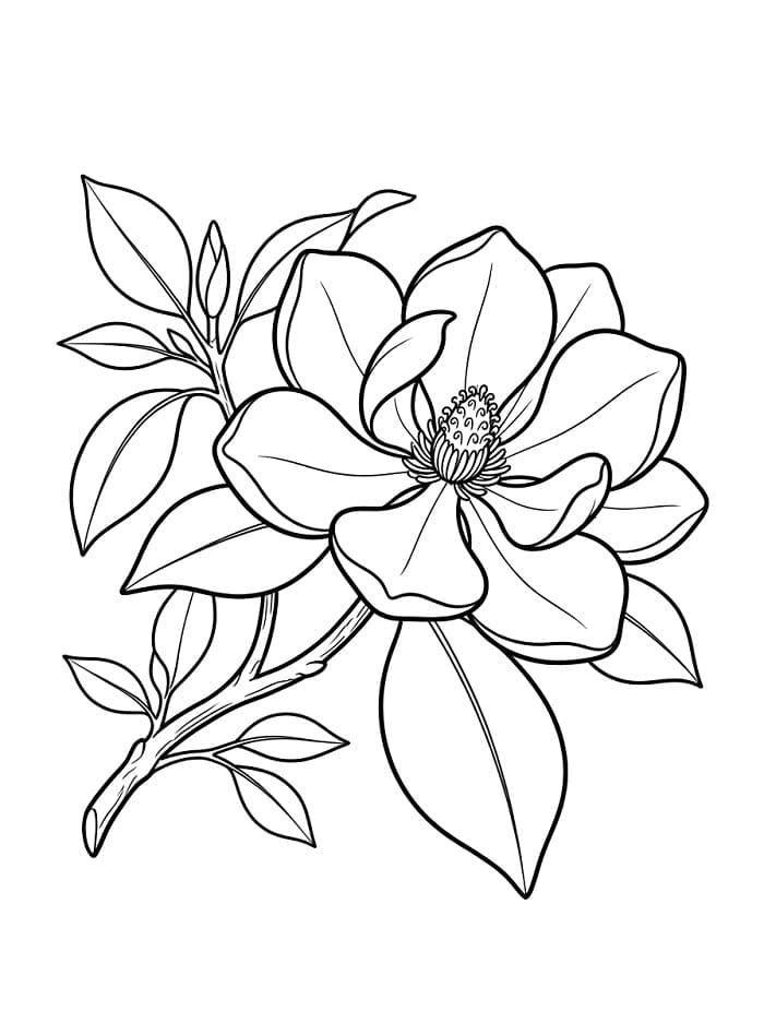 Coloriage Jolie fleur de magnolia