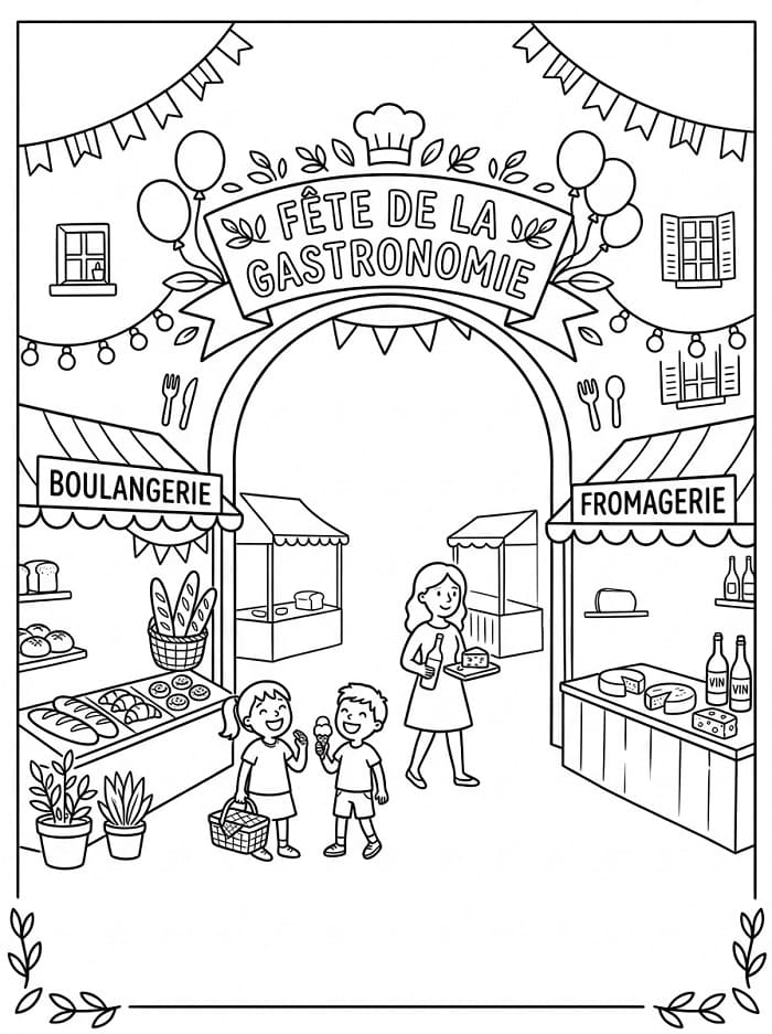 Coloriage La Fête de Gastronomie