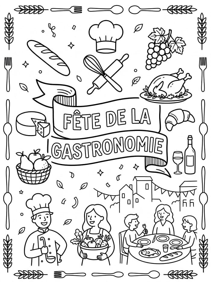Coloriage La Fête de la Gastronomie