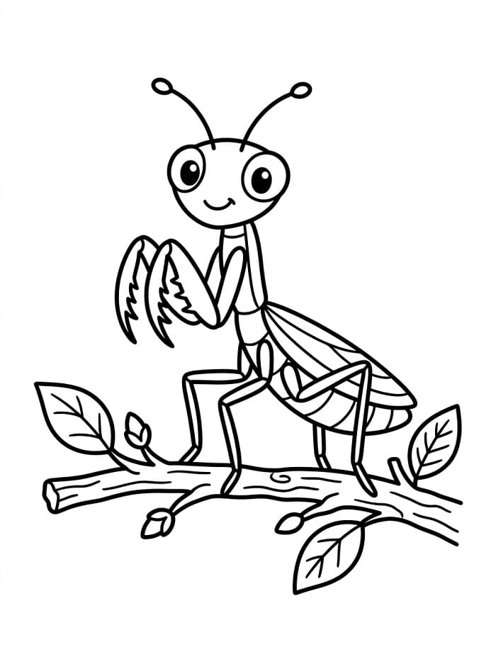 Coloriage Mante religieuse adorable