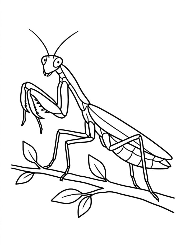 Coloriage Mante religieuse normale