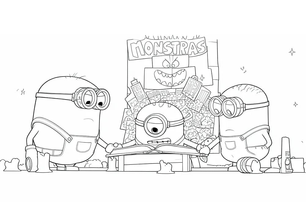 Coloriage Minions et Monstres Gratuit Pour les Enfants