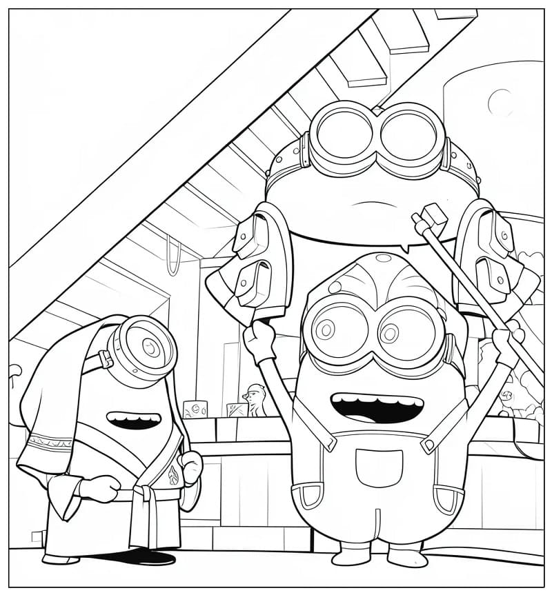 Coloriage Minions et Monstres Imprimable Gratuit