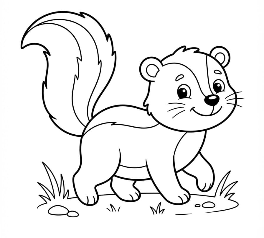 Coloriage Moufette de dessin animé