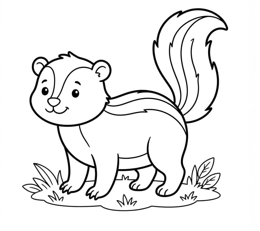 Coloriage Moufette joyeuse