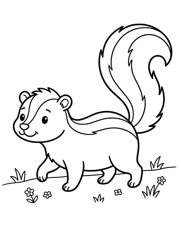 Coloriage Moufette mignonne