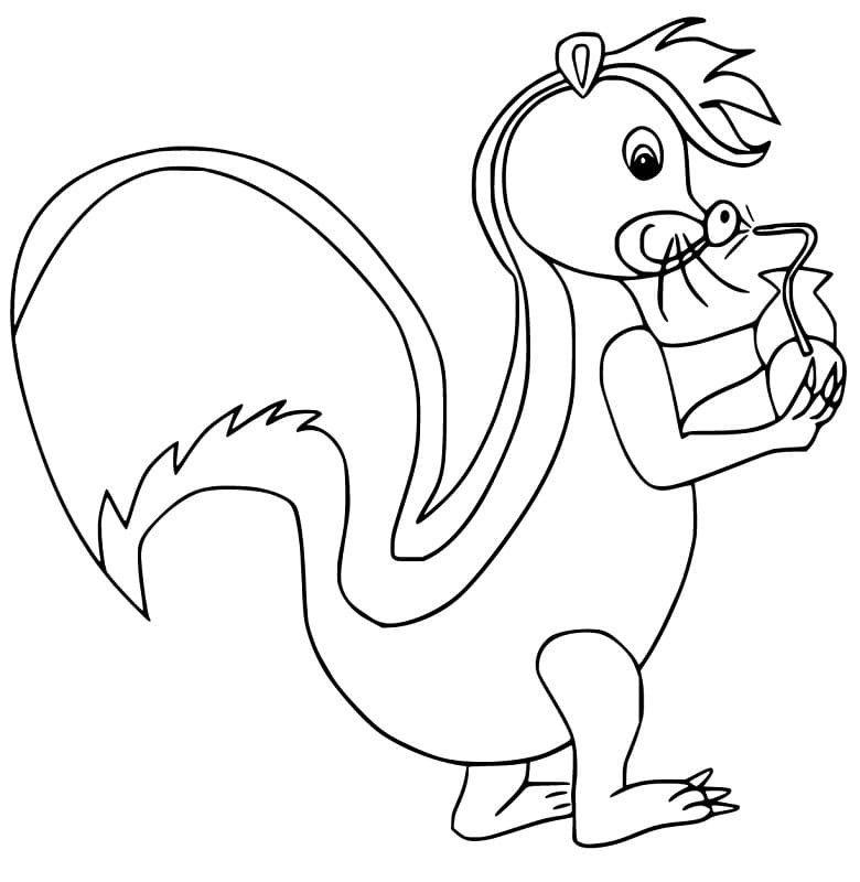 Coloriage Mouffette Imprimable Gratuit Pour les Enfants