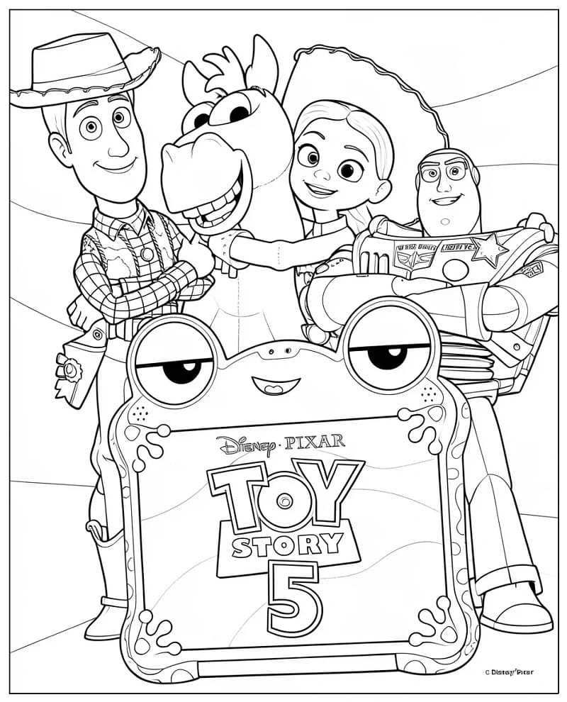 Coloriage Personnages dans Toy Story 5