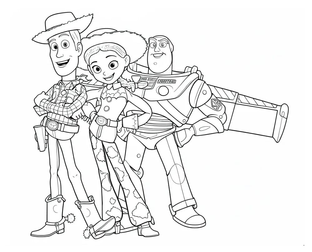 Coloriage Personnages de Toy Story 5