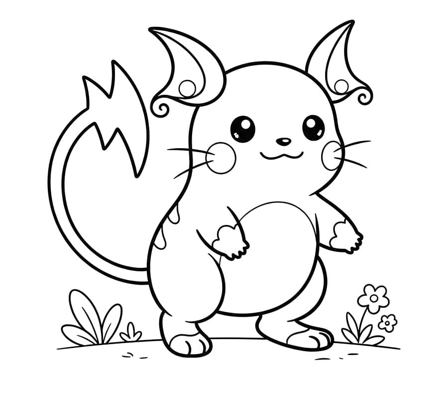 Coloriage Pokemon Raichu très mignon