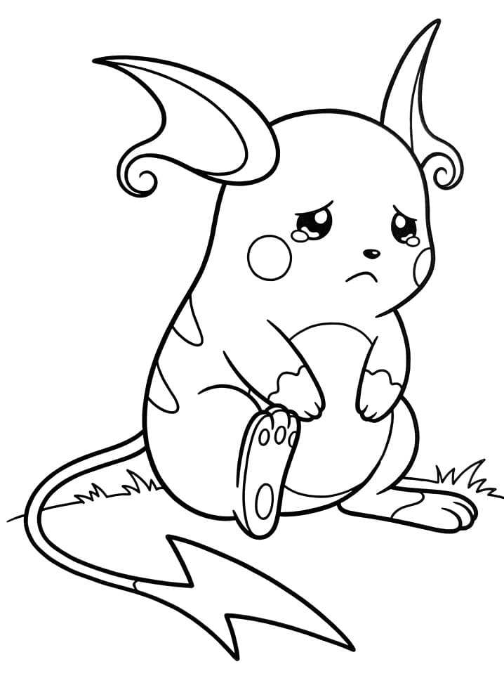 Coloriage Pokemon Raichu triste