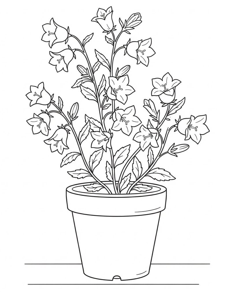 Coloriage Pot de campanule