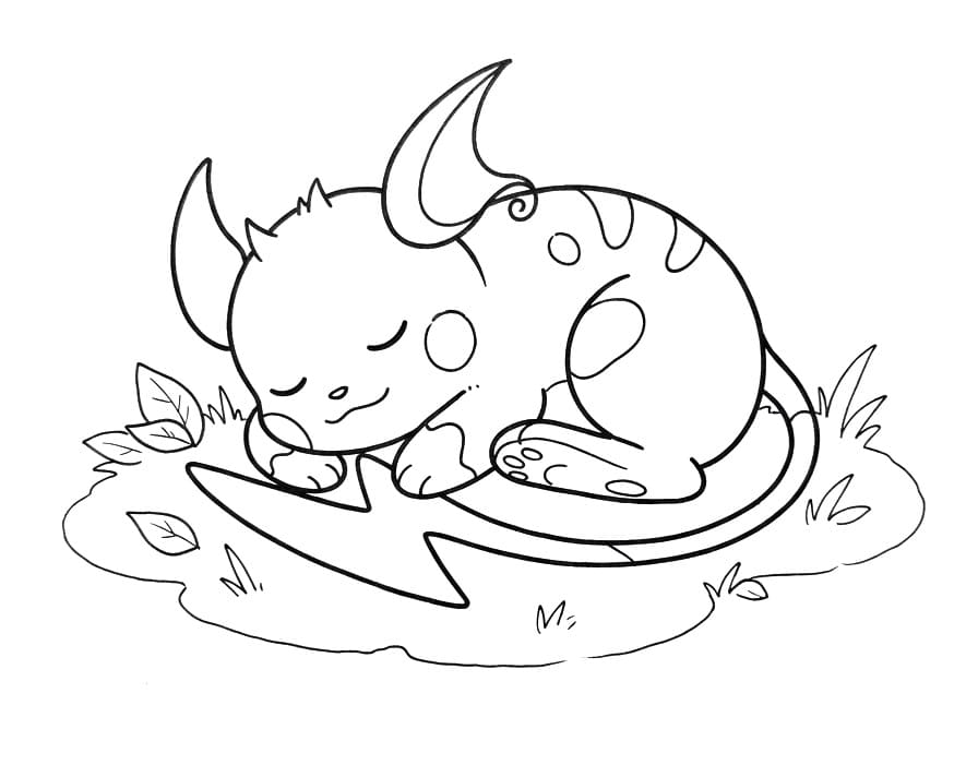 Coloriage Raichu endormi