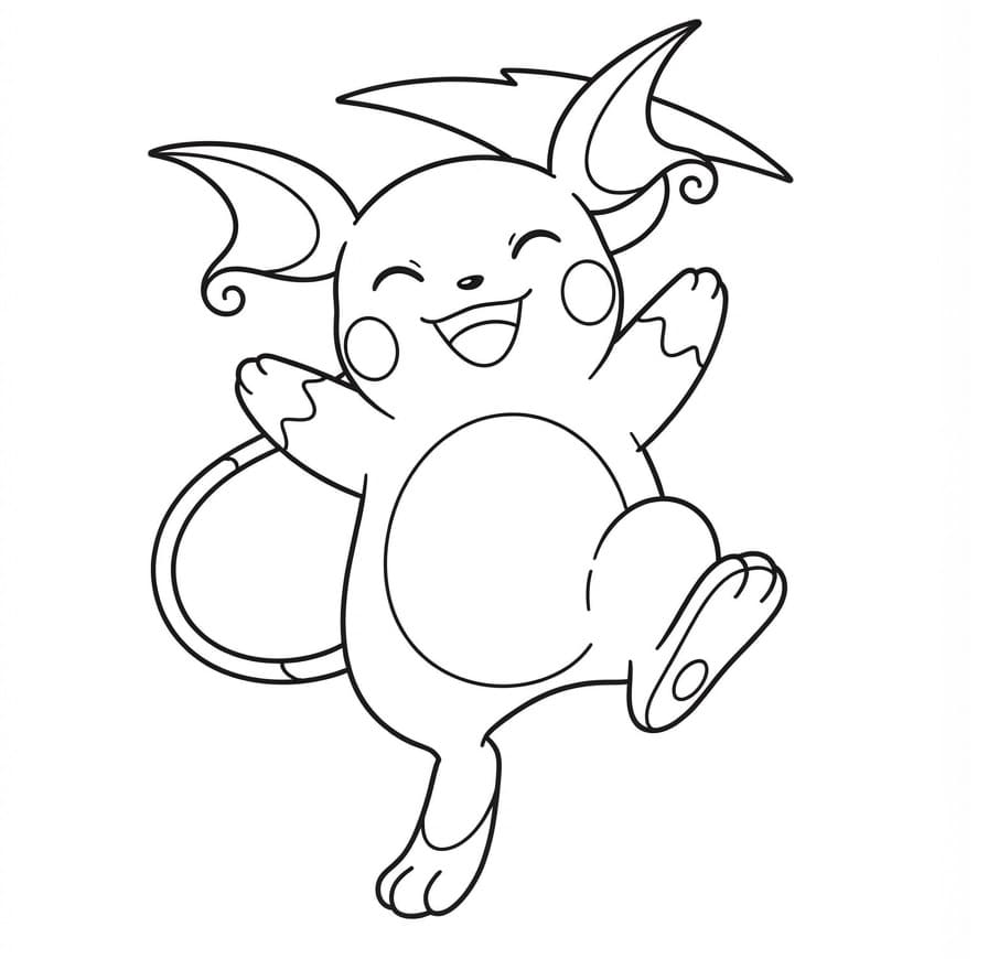 Coloriage Raichu heureux