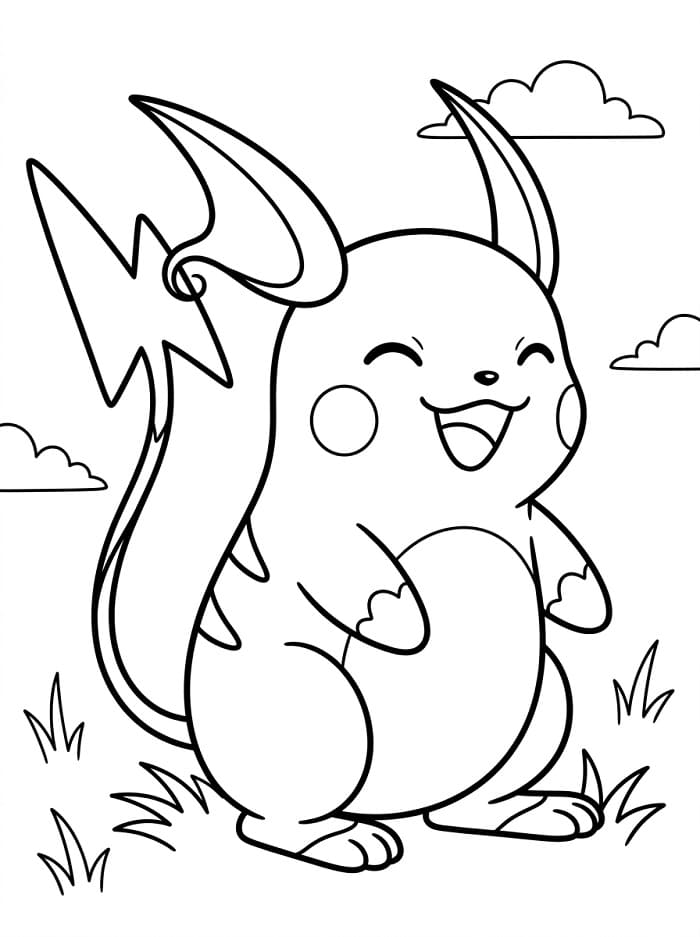 Coloriage Raichu joyeux