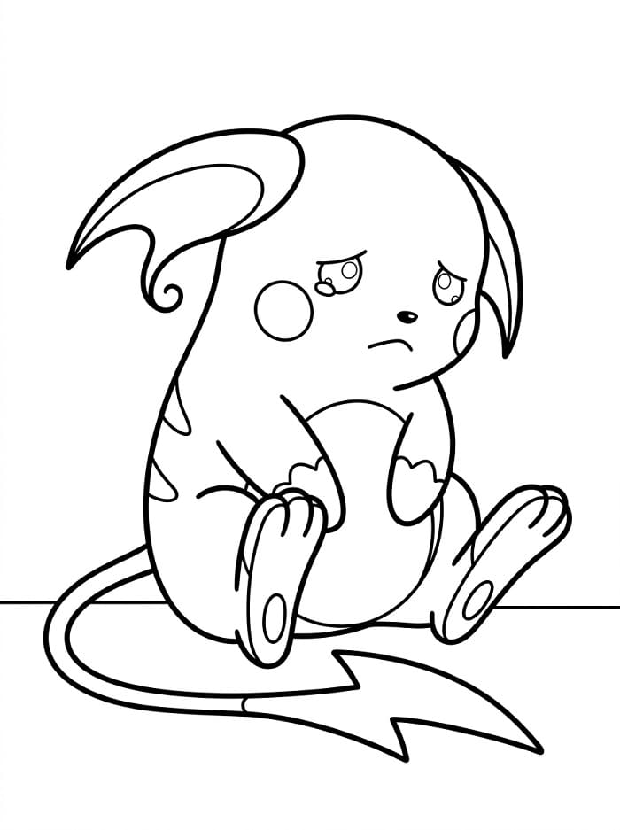 Coloriage Raichu triste