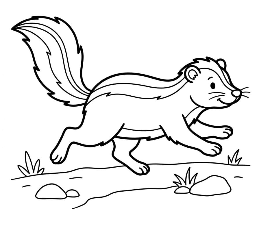 Coloriage Skunk en course