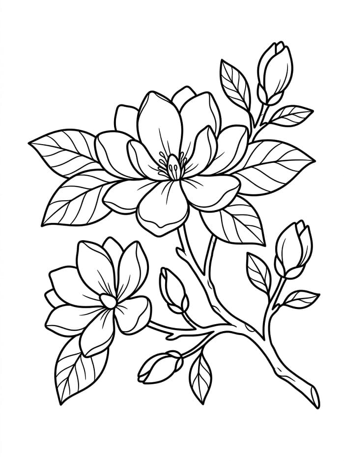Coloriage Un magnifique magnolia