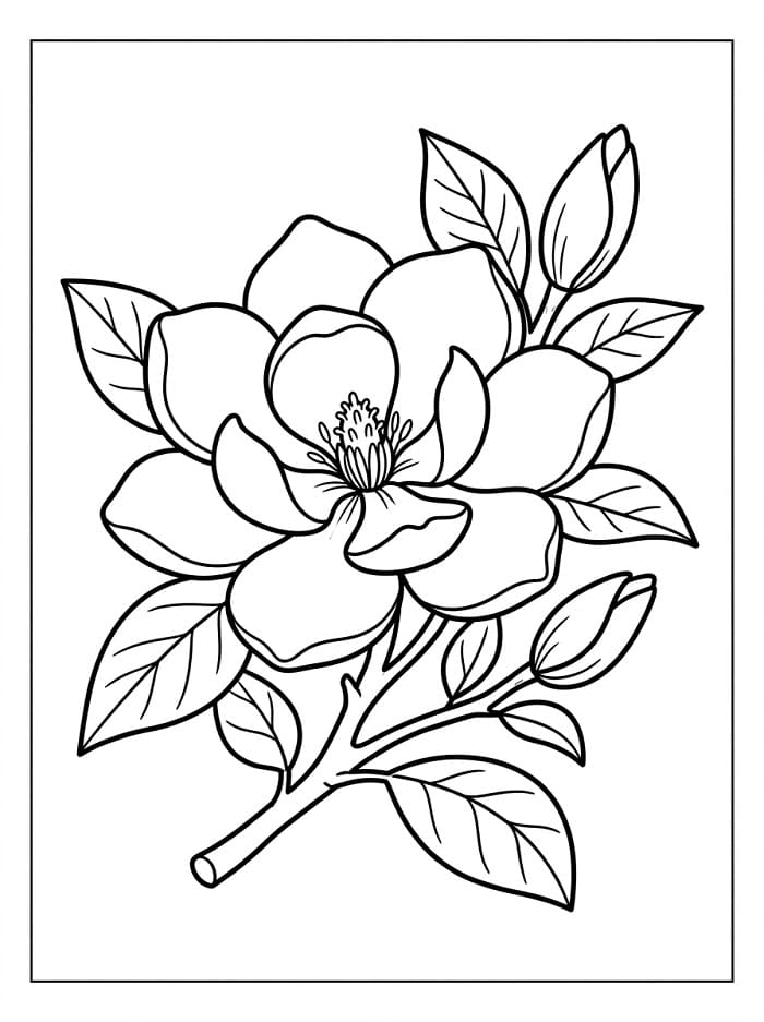 Coloriage Une fleur de magnolia