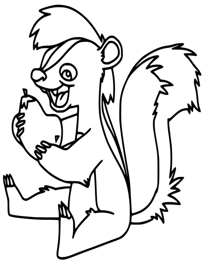 Coloriage Une moufette amusante