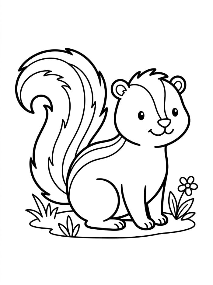Coloriage Une moufette mignonne