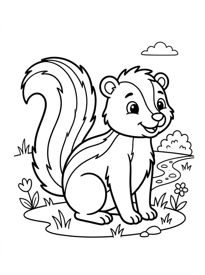 Coloriage Une petite moufette