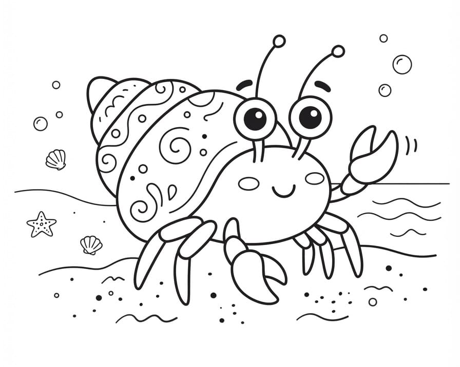 Coloriage Adorable bernard-l'ermite