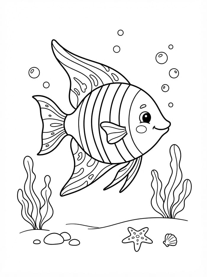 Coloriage Adorable poisson-ange