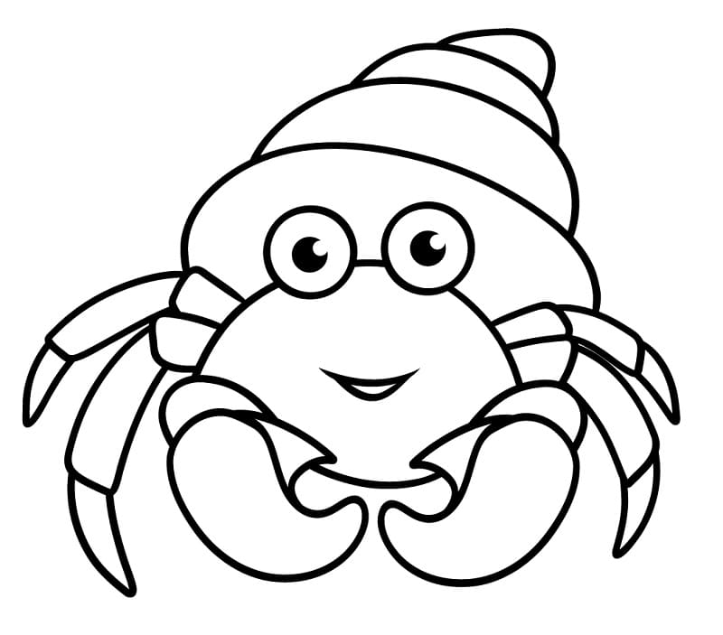 Coloriage Bernard-l'ermite joyeux