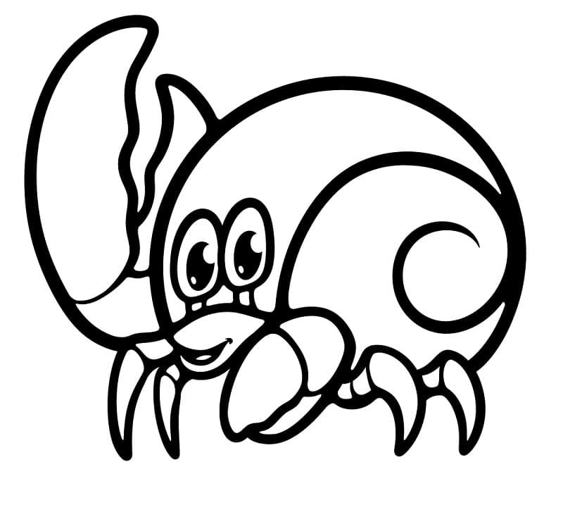 Coloriage Bernard-l'ermite rigolo