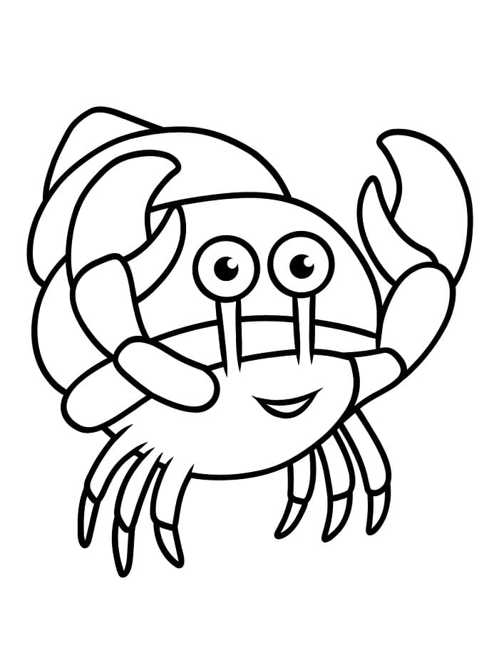 Coloriage Bernard-l'ermite souriant