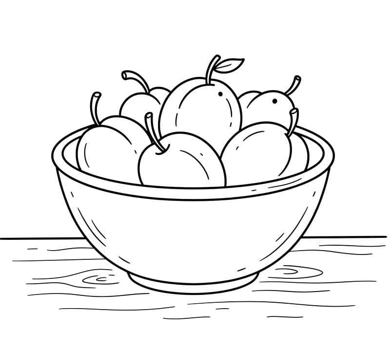 Coloriage Bol de prunes