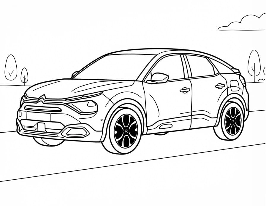 Coloriage Citroën sur la route