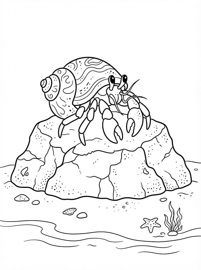 Coloriage Dessin de bernard-l'ermite gratuit