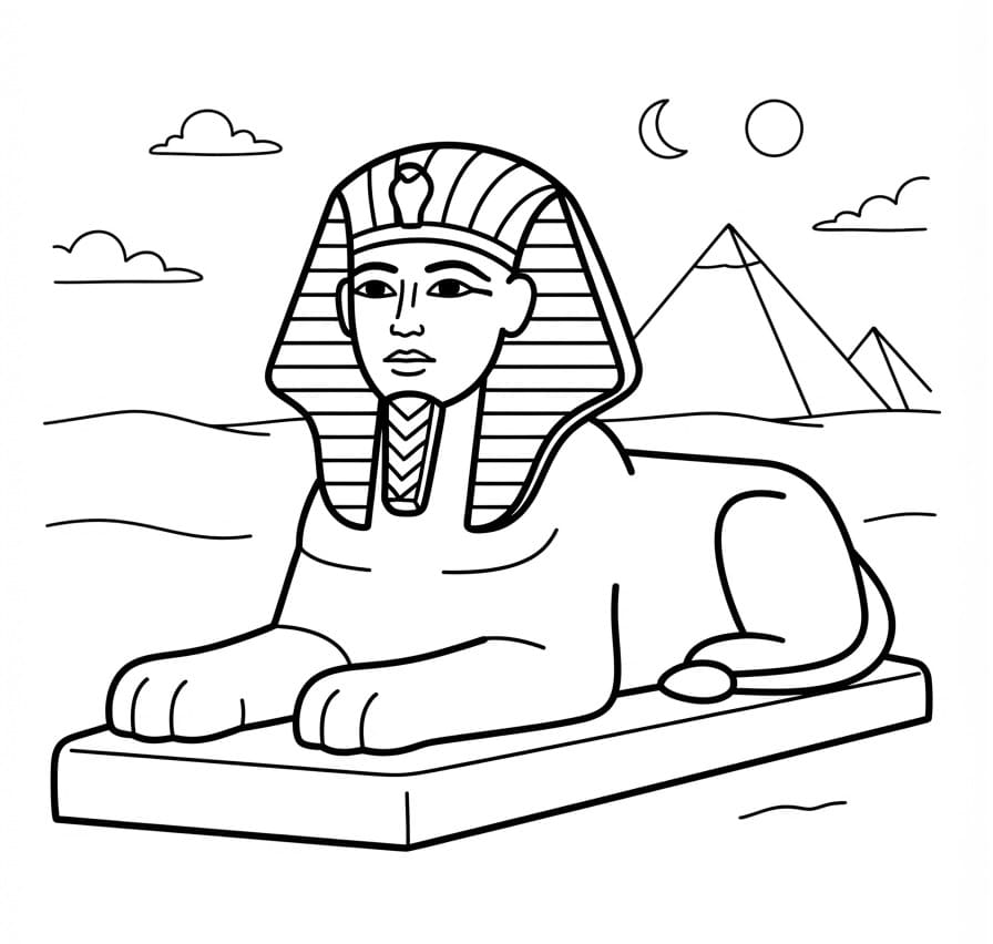 Coloriage Dessin du Sphinx Gratuit