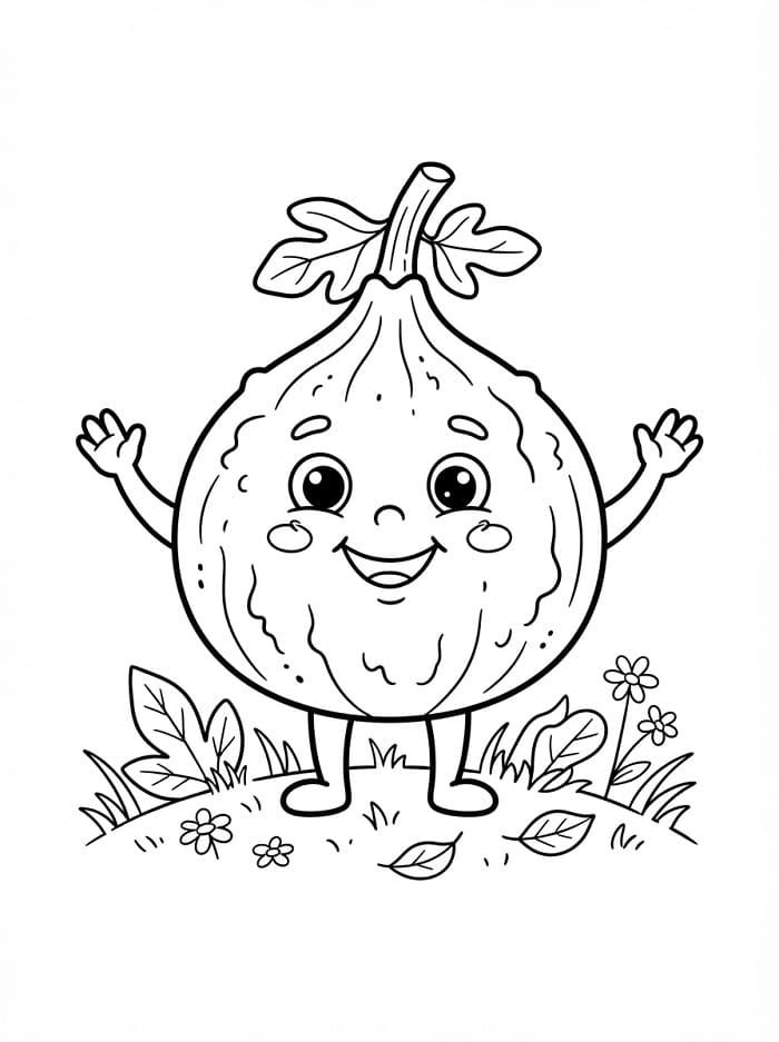 Coloriage Figue heureuse