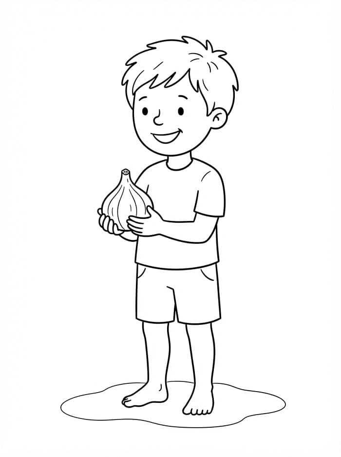 Coloriage Fille et figue