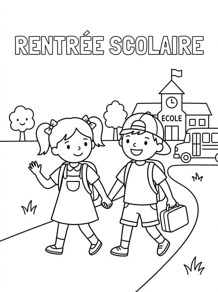 Coloriage Gratuit Rentrée Scolaire