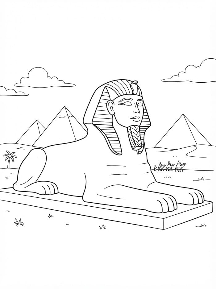 Coloriage Gratuit Sphinx Pour les Enfants