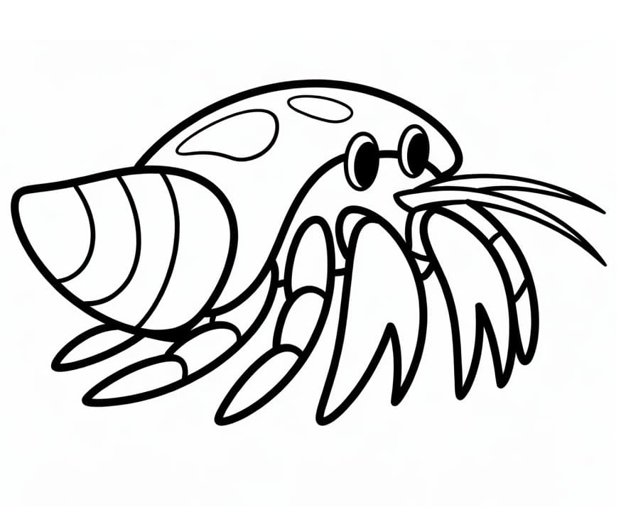 Coloriage Imprimable Gratuit Bernard-l'ermite Pour les Enfants