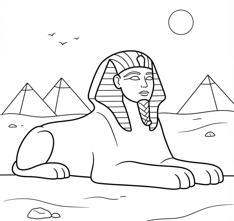 Coloriage Imprimable Gratuit Sphinx Pour les Enfants