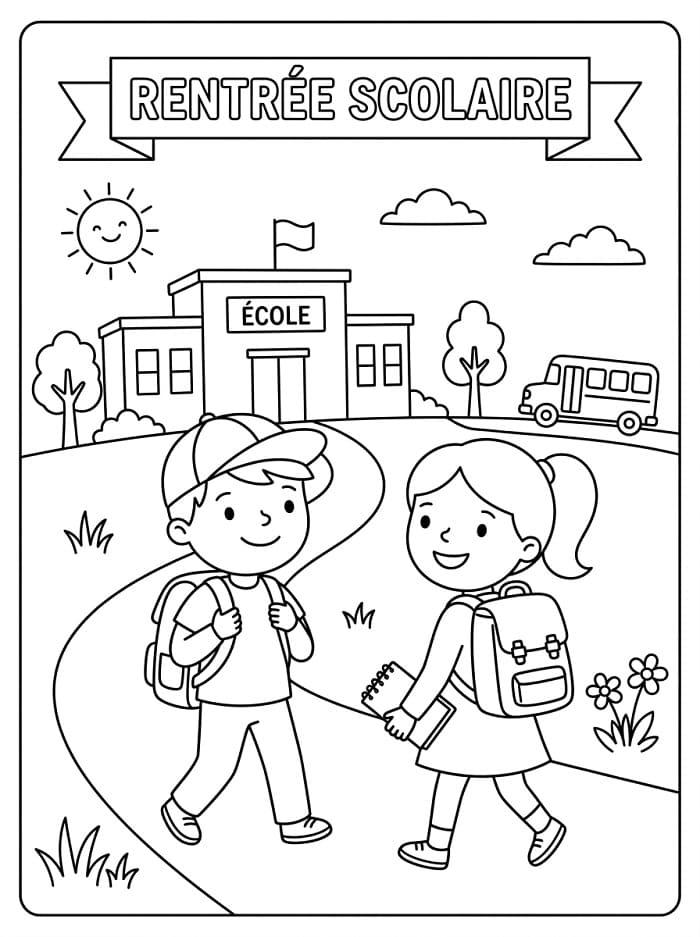 Coloriage Imprimable Rentrée Scolaire