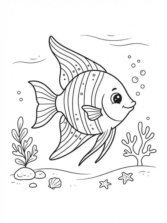Coloriage Joli poisson-ange