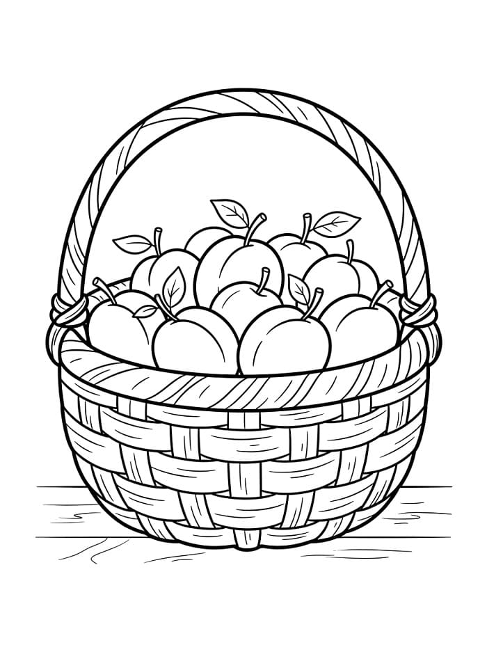 Coloriage Panier de prunes