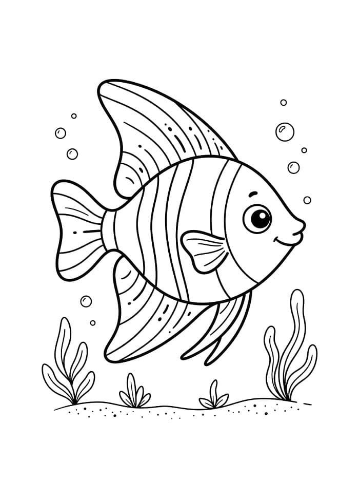 Coloriage Petit poisson-ange